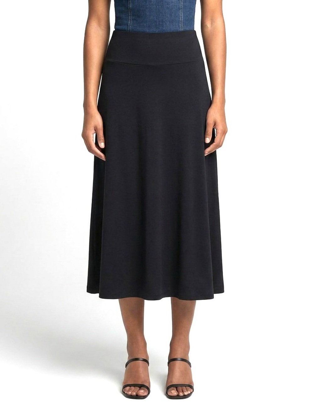 Coldwater Creek Womens Knit Mid-Length Skirt Size Large 14/16 Sheer